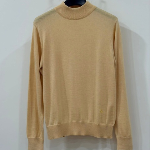 Burberrys’半領羊毛混羊絨戰馬上衣 鵝黃