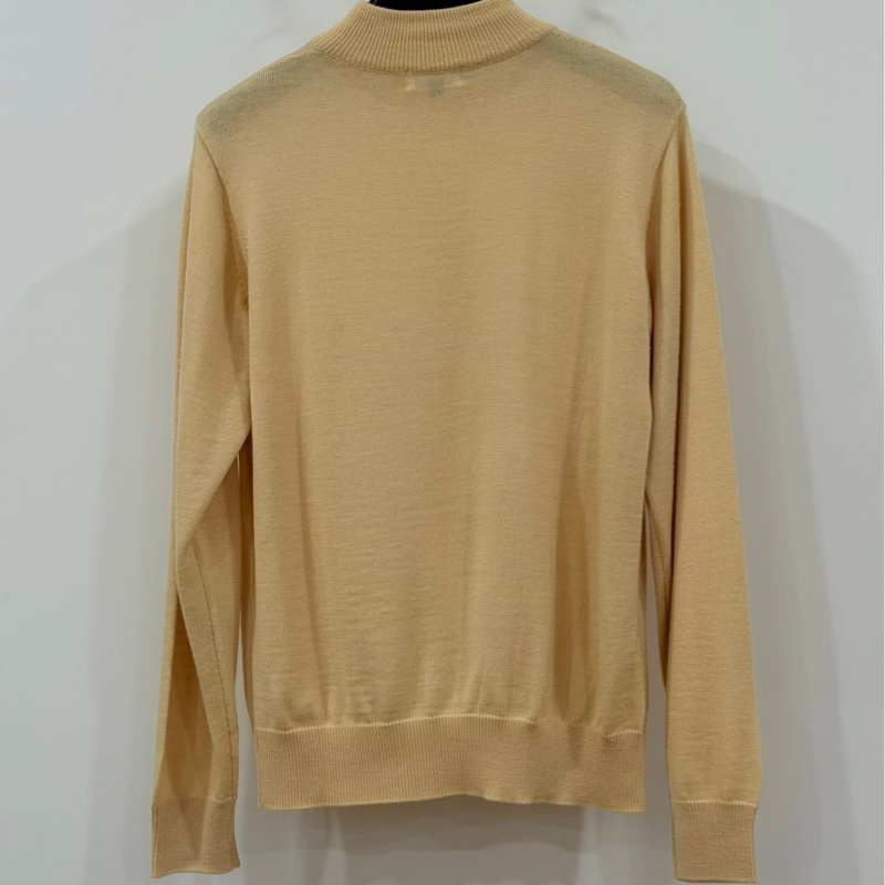 Burberrys’半領羊毛混羊絨戰馬上衣 鵝黃-1