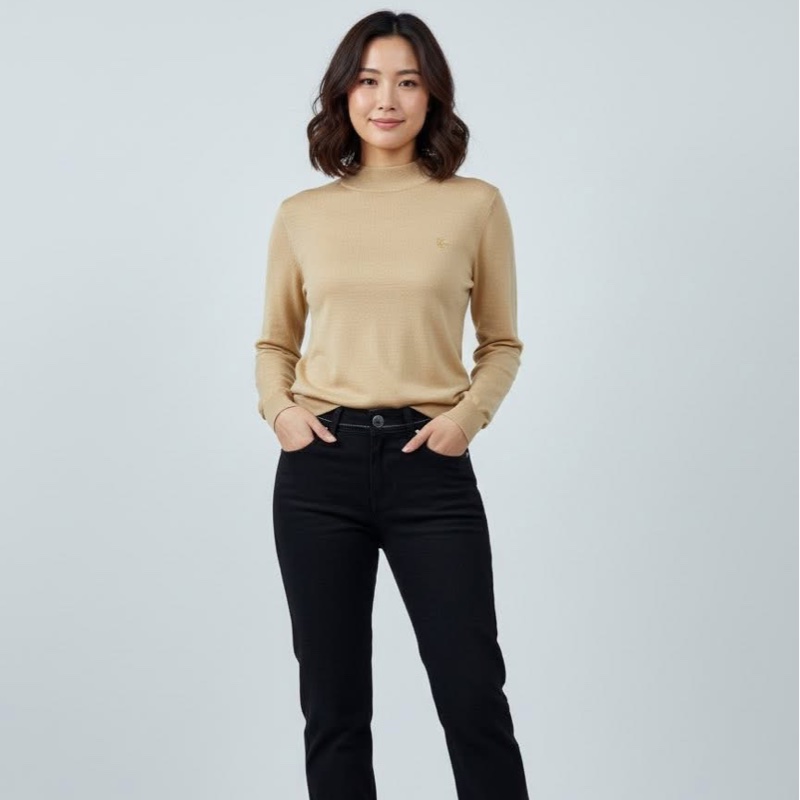 Burberrys’半領羊毛混羊絨戰馬上衣 鵝黃-9