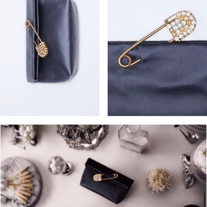 Burberry The Pin 絲質緞面 灰藍色手拿包-2