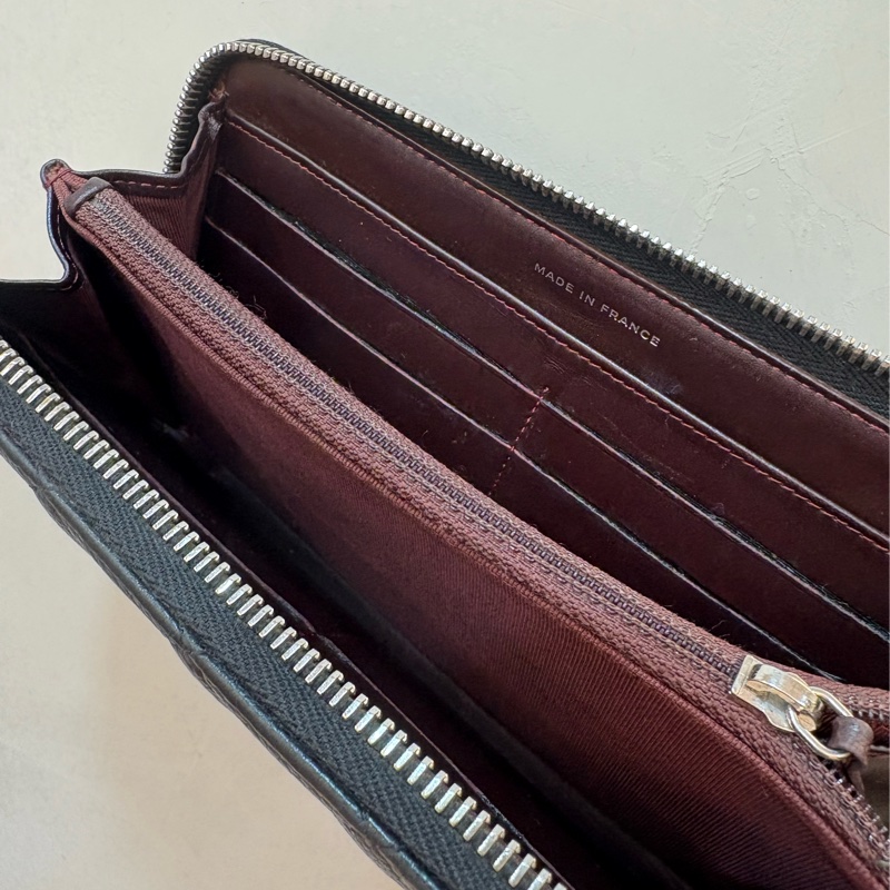 香奈兒 chanel 黑銀拉鍊長夾-4