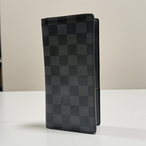 (有刻字）LOUIS VUITTON 路易威登 長夾 黑灰棋盤格