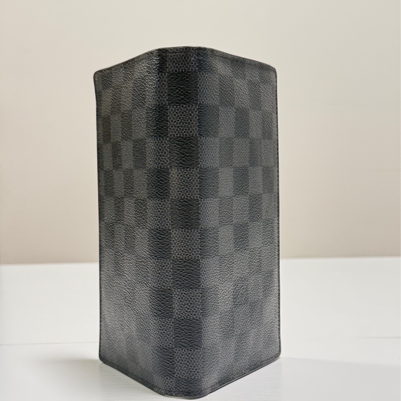 (有刻字）LOUIS VUITTON 路易威登 長夾 黑灰棋盤格-2