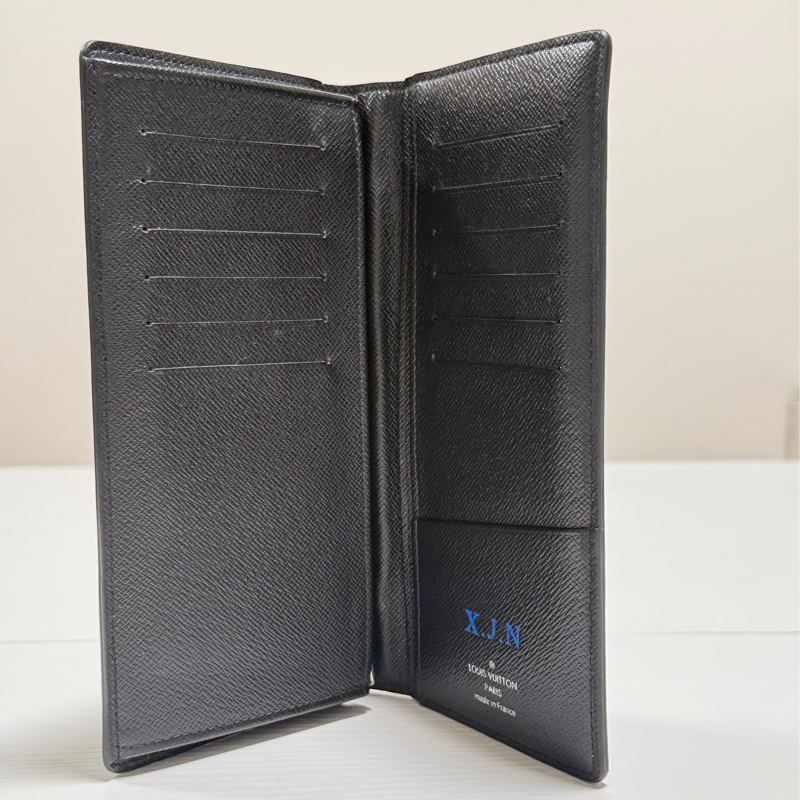 (有刻字）LOUIS VUITTON 路易威登 長夾 黑灰棋盤格-3