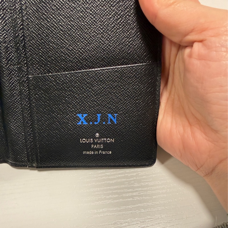 (有刻字）LOUIS VUITTON 路易威登 長夾 黑灰棋盤格-4