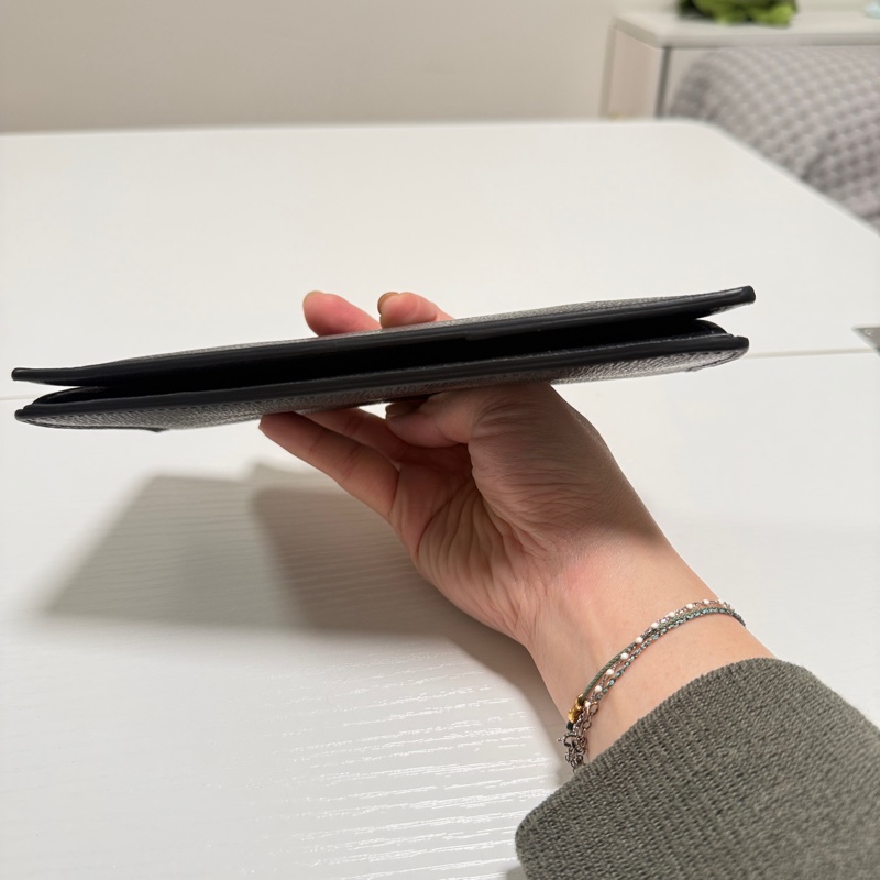 (有刻字）LOUIS VUITTON 路易威登 長夾 黑灰棋盤格-9