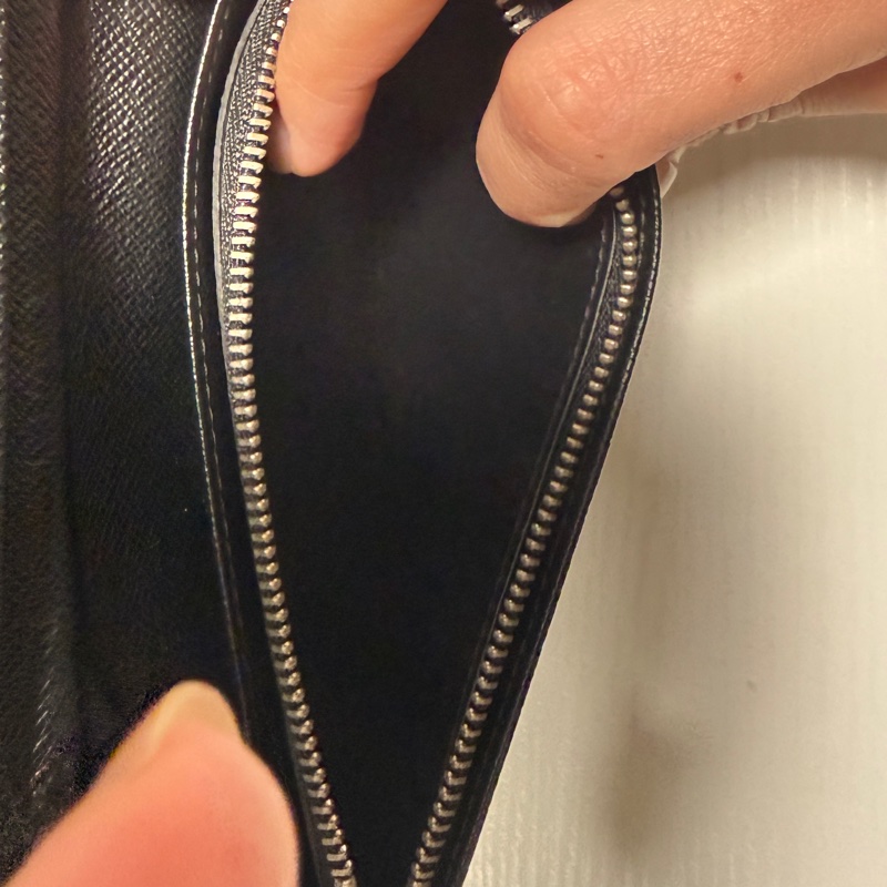 (有刻字）LOUIS VUITTON 路易威登 長夾 黑灰棋盤格-10