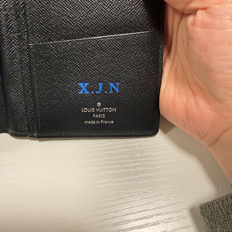 (有刻字）LOUIS VUITTON 路易威登 長夾 黑灰棋盤格-12