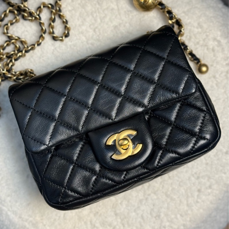 Chanel 黑色金球方胖 ✨最新晶片款-0