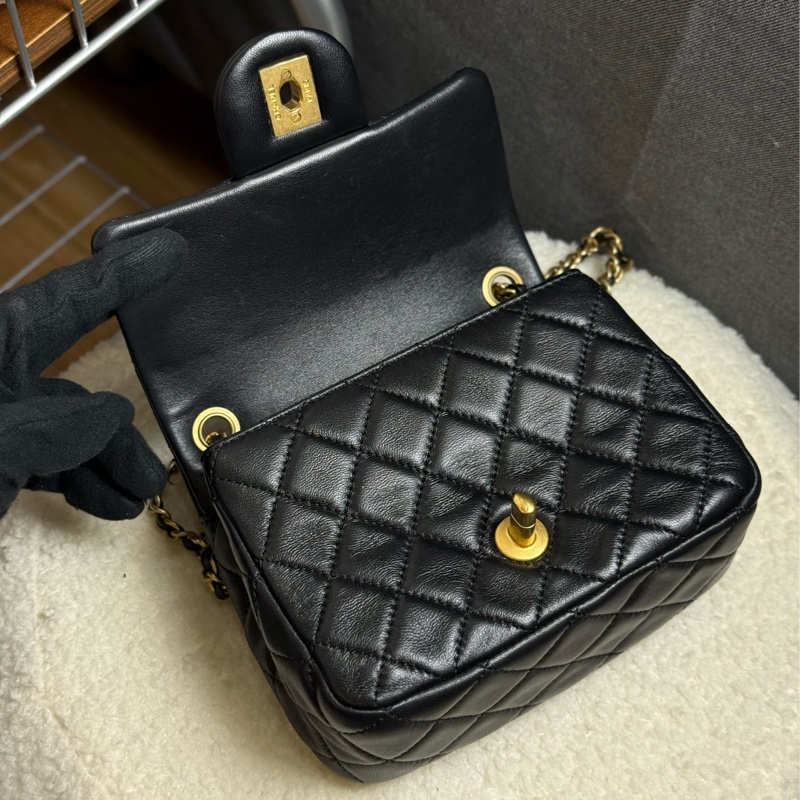 Chanel 黑色金球方胖 ✨最新晶片款-12