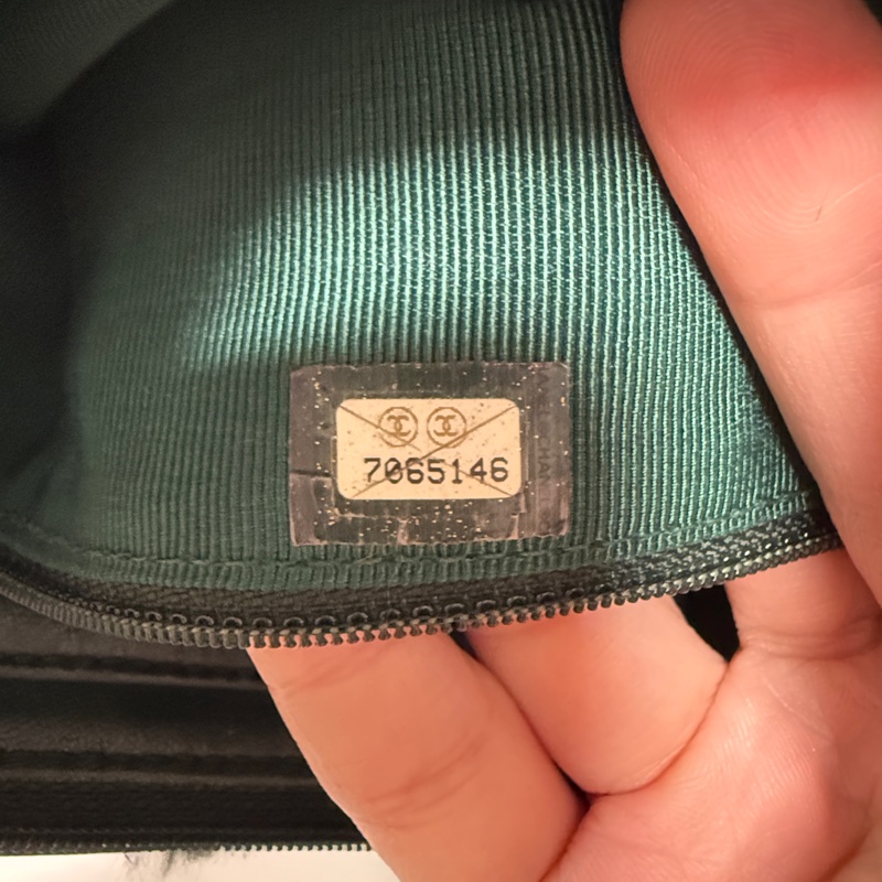 （日本中古）Chanel香奈兒 墨綠色毛毛 手提包-21