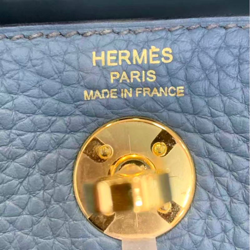 🌈Hermes💙Mini Lindy一代💙Y7風暴藍色金扣💙閑置未使用 🌈TC皮🌟Stamp Y🌟-7