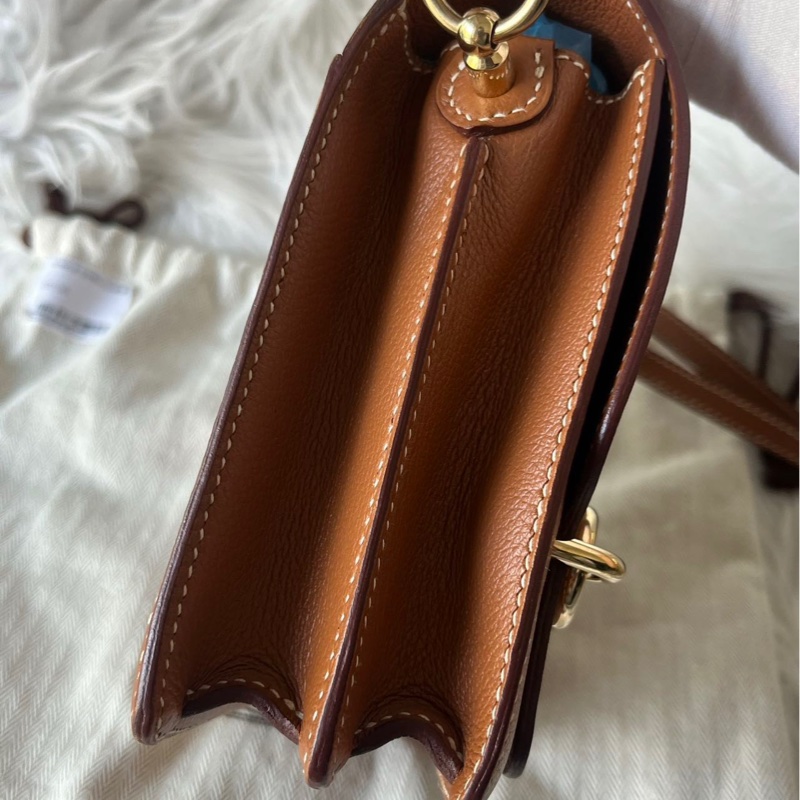 🌈Hermes🧡Mini Roulis 19🧡金棕金扣🌟98.5新🌟evercolor皮🌟-5