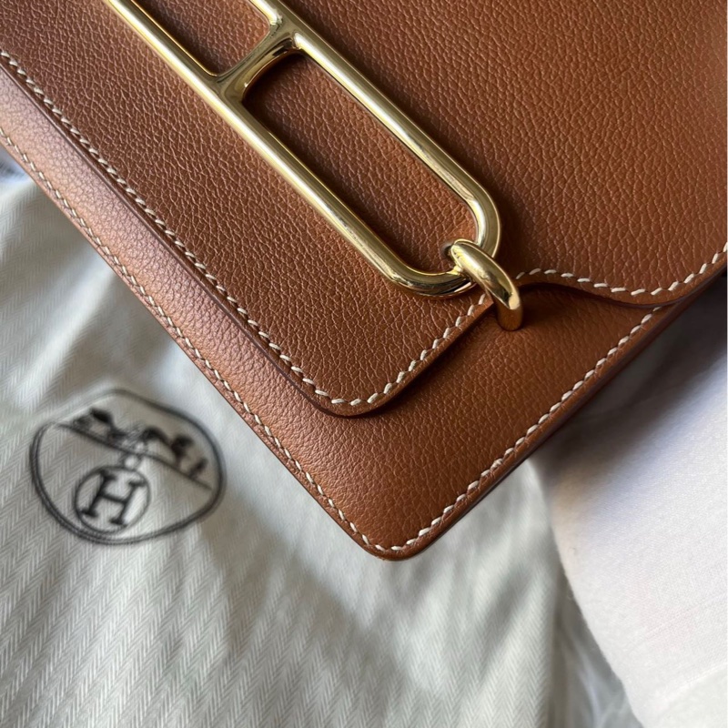 🌈Hermes🧡Mini Roulis 19🧡金棕金扣🌟98.5新🌟evercolor皮🌟-7