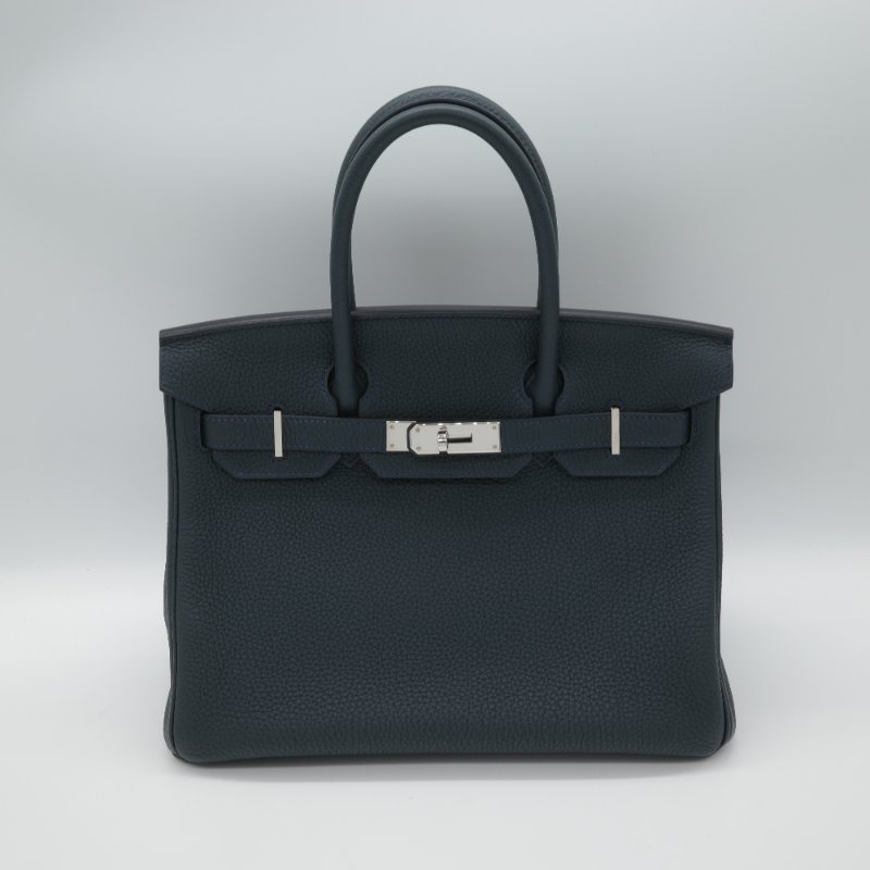 聖誕好禮 🈶️購證【CP 精選🌟小編推薦】Hermès 愛馬仕 Birkin 30 BK30 盧梭綠 黑綠色 Togo 牛皮 D刻 2019 銀扣 柏金包-1