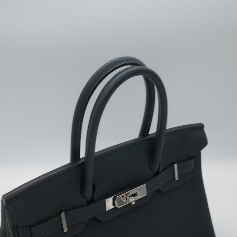 聖誕好禮 🈶️購證【CP 精選🌟小編推薦】Hermès 愛馬仕 Birkin 30 BK30 盧梭綠 黑綠色 Togo 牛皮 D刻 2019 銀扣 柏金包-7