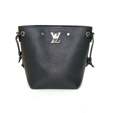 LOUIS VUITTON LockmeBucket水桶包Nano16黑色牛皮銀扣2021肩背包
