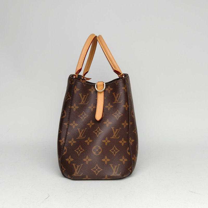 LOUIS VUITTON Montaigne蒙田中號33老花PVC金扣2015肩背包-1