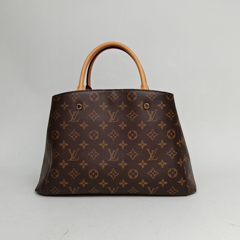 LOUIS VUITTON Montaigne蒙田中號33老花PVC金扣2015肩背包-2