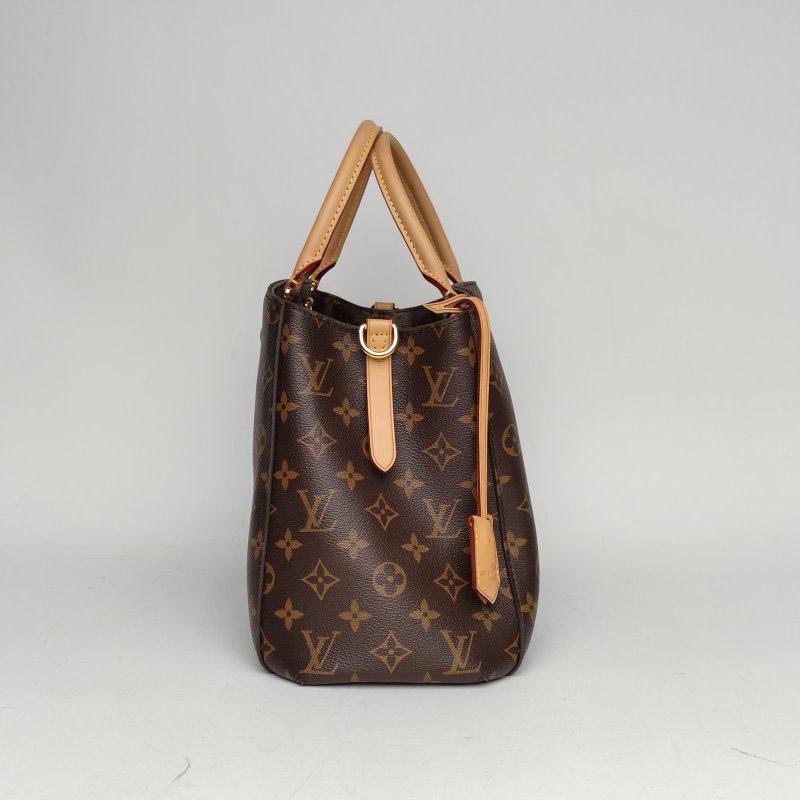 LOUIS VUITTON Montaigne蒙田中號33老花PVC金扣2015肩背包-3