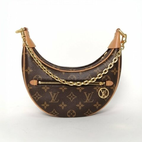 LOUIS VUITTON Loop豌豆包老花PVC金扣晶片肩背包