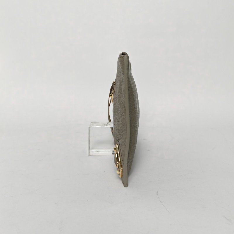 BALENCIAGA Classic機車手拿包灰色羊皮肩背包-1