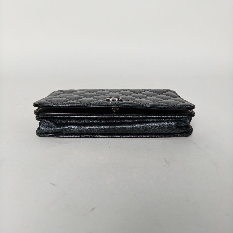 CHANEL 灰色羊皮25開銀扣CFWOC19肩背包-4