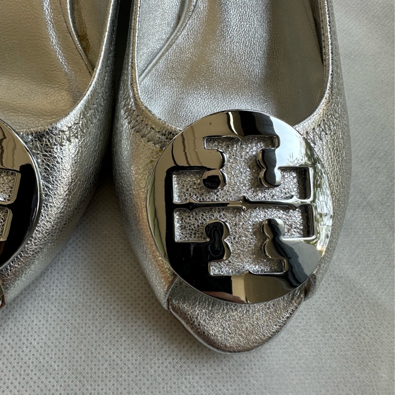 Tony Burch 銀色魚口楔型鞋-4