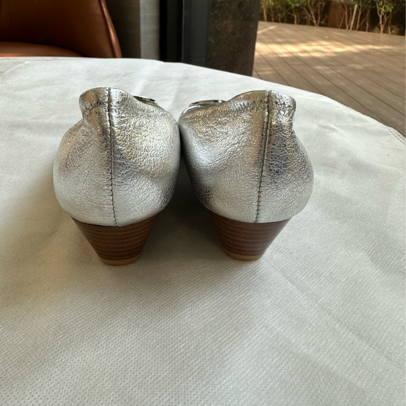 Tony Burch 銀色魚口楔型鞋-6