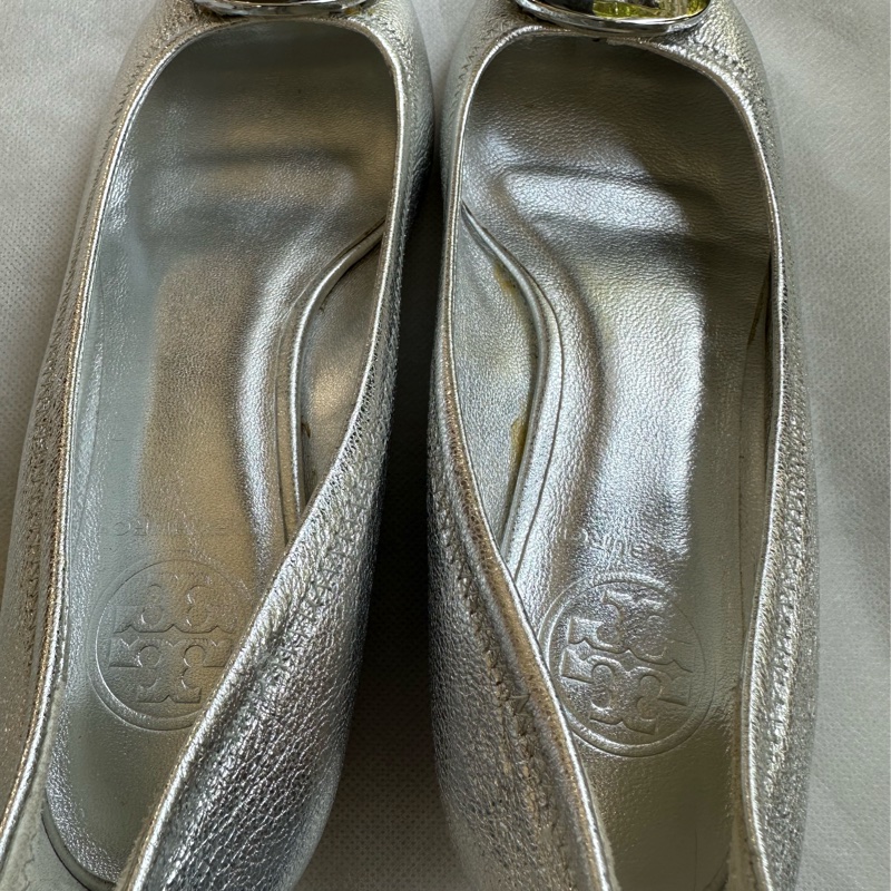 Tony Burch 銀色魚口楔型鞋-7