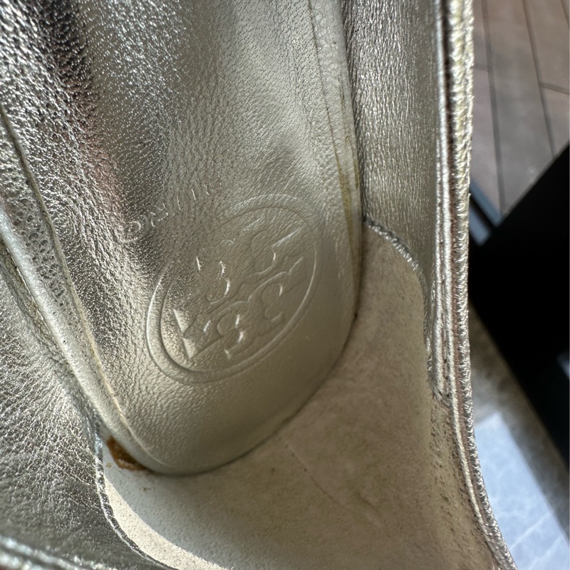 Tony Burch 銀色魚口楔型鞋-13