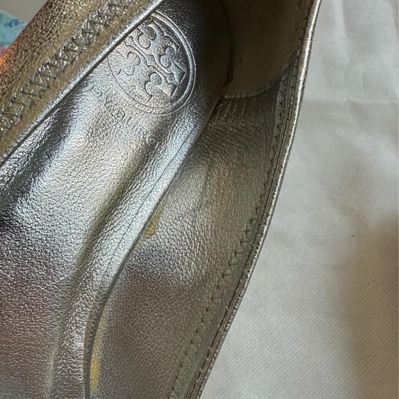 Tony Burch 銀色魚口楔型鞋-14