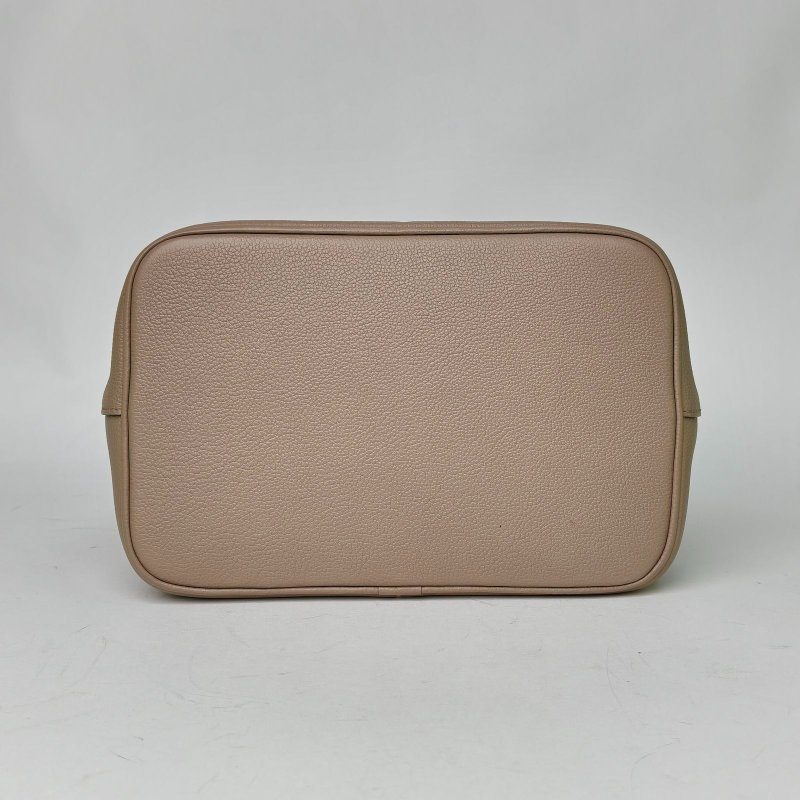 LOUIS VUITTON NÉONOÉ水桶包中號26灰色牛皮金扣晶片老花壓紋肩背包-4