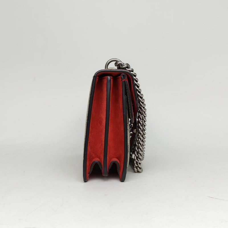 GUCCI Dionysus酒神中號28紅色PVC銀扣肩背包-1