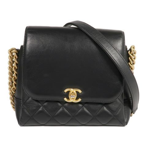 CHANEL 牛皮皮革Chain Shoulder Bag金扣鏈帶肩背袋