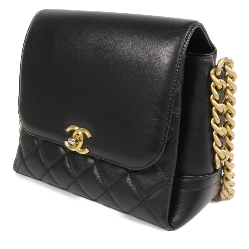 CHANEL 牛皮皮革Chain Shoulder Bag金扣鏈帶肩背袋-1