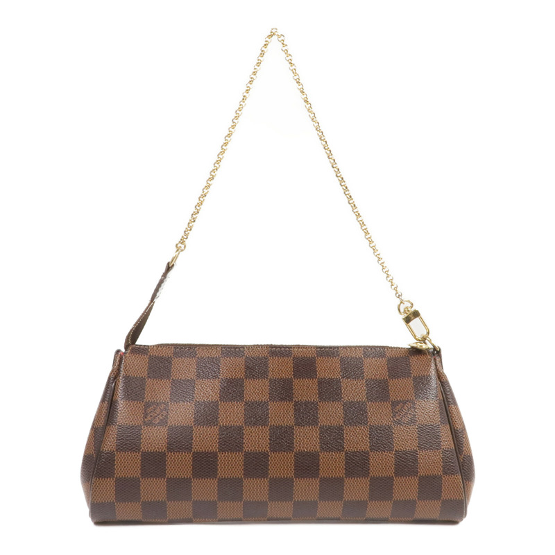 LOUIS VUITTON Damier Eva金扣手挽肩背兩用袋棕色-1