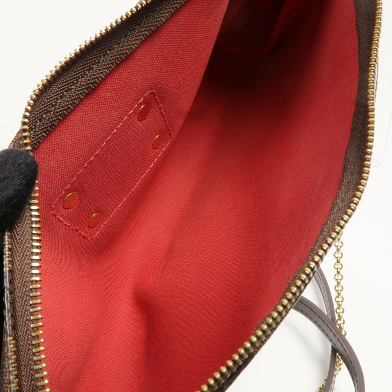 LOUIS VUITTON Damier Eva金扣手挽肩背兩用袋棕色-4