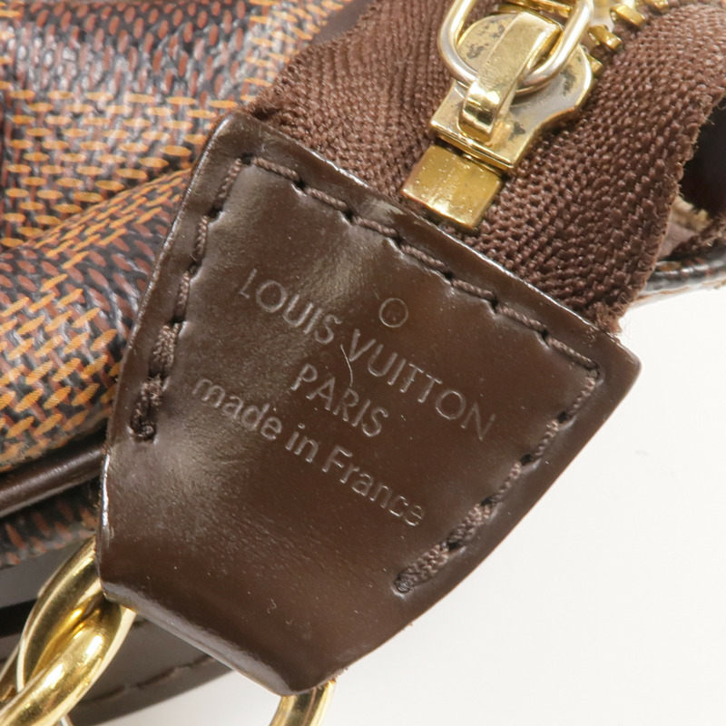 LOUIS VUITTON Damier Eva金扣手挽肩背兩用袋棕色-5