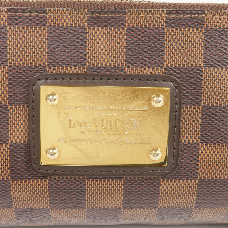 LOUIS VUITTON Damier Eva金扣手挽肩背兩用袋棕色-8