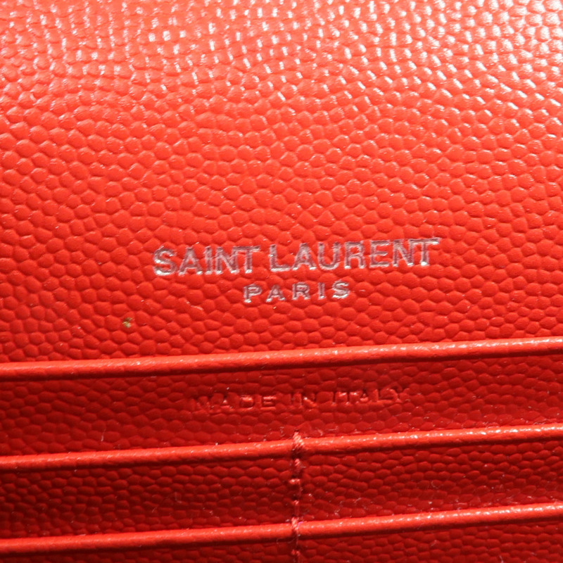 SAINT LAURENT 牛皮皮革Cassandre Envelope Chain Wallet銀扣鏈帶肩背袋-5