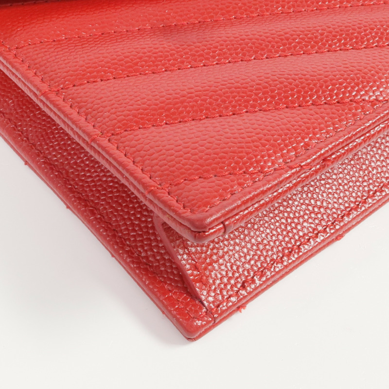 SAINT LAURENT 牛皮皮革Cassandre Envelope Chain Wallet銀扣鏈帶肩背袋-11