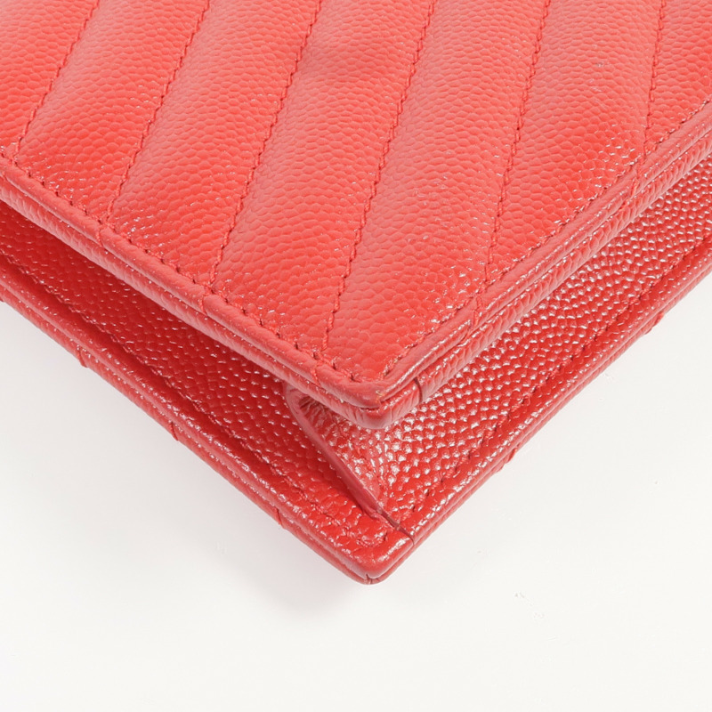 SAINT LAURENT 牛皮皮革Cassandre Envelope Chain Wallet銀扣鏈帶肩背袋-13