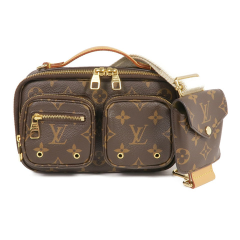 LOUIS VUITTON Monogram Utility金扣手挽肩背兩用袋棕色