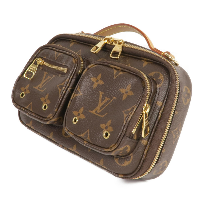 LOUIS VUITTON Monogram Utility金扣手挽肩背兩用袋棕色-1