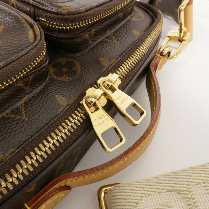 LOUIS VUITTON Monogram Utility金扣手挽肩背兩用袋棕色-8