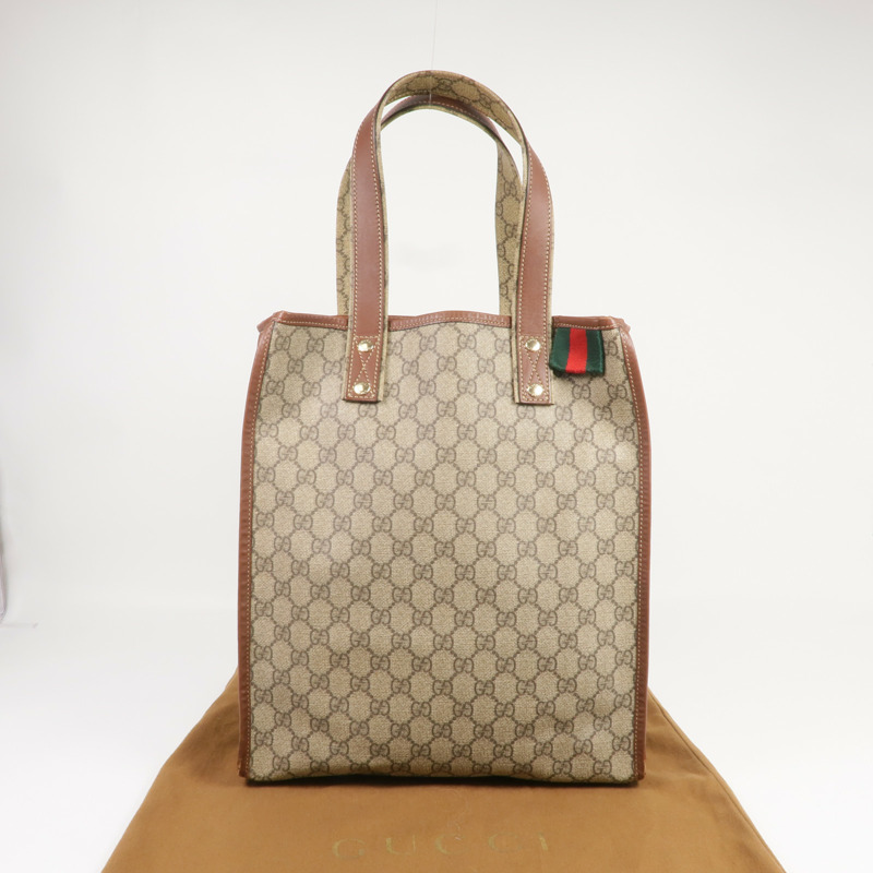 GUCCI 塗層帆布Tote Bag金扣手挽袋-9