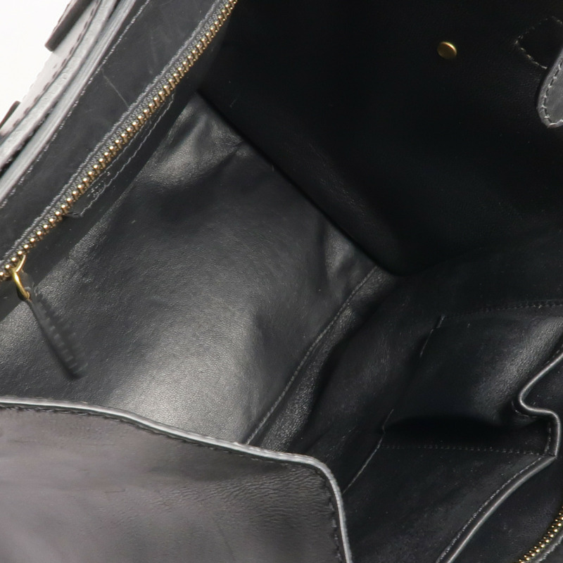 CELINE 牛皮皮革/帆布Mini Luggage金扣手挽袋-4