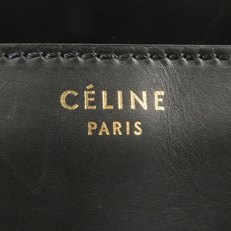 CELINE 牛皮皮革/帆布Mini Luggage金扣手挽袋-5