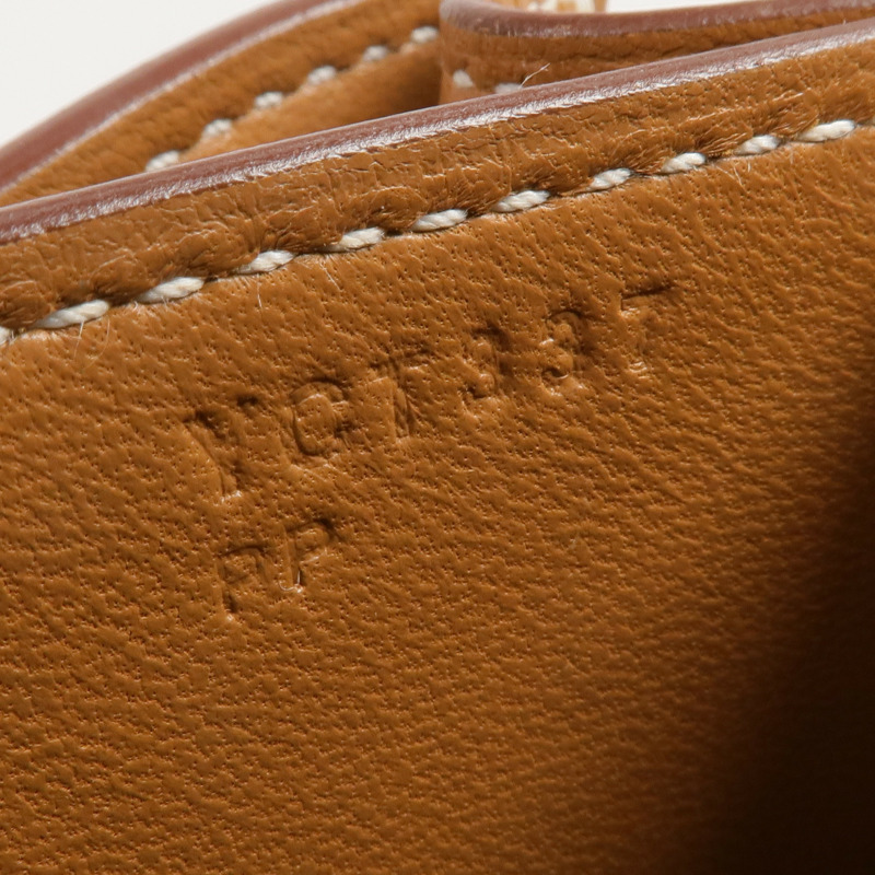 HERMES Epsom皮革Constance 24銀扣肩背袋Gold-6